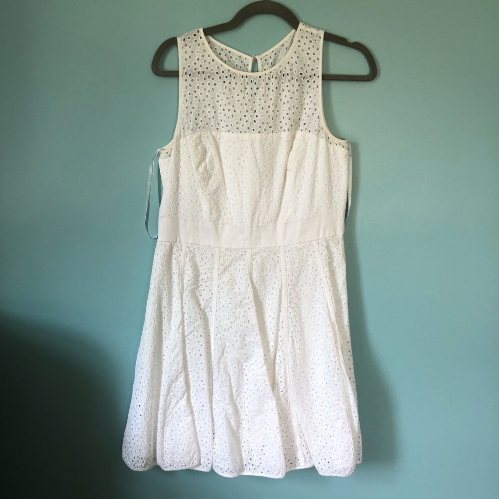 Nordstrom Eliza J White Eyelet Cotton Sleeveless Dress
